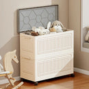Axyaa Foldable Toy Storage Bin with Wheels - Large Capacity for Bedroom & Living Room