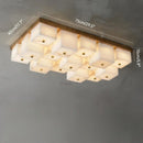 Axyaa Marble Alabaster Ceiling Lamp: Modern, Simple, All-Copper for Living Room, Bedroom, Study, Dining Room
