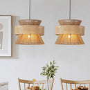 Axyaa Japanese Rattan Pendant Chandelier - Handcrafted Wabi Sabi Hemp Rope Lighting