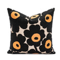 Axyaa Poppy Floral Embroidery Cushion Cover Blue Orange 45x45cm Home Decor for Living Room