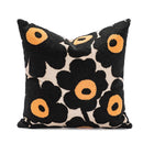 Axyaa Poppy Floral Embroidery Cushion Cover Blue Orange 45x45cm Home Decor for Living Room