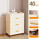 Axyaa 15.75 Inch Multi-tier Rolling Storage Cabinet for Snacks, Clothes, Books