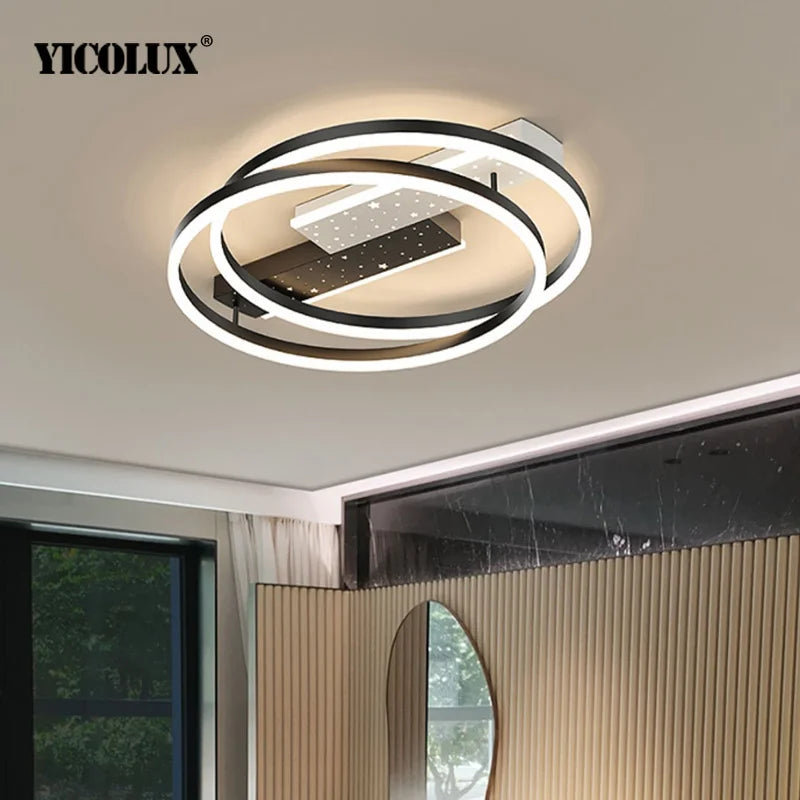 Axya Modern Black LED Ceiling Chandelier Light Fixtures