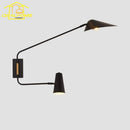 Axyaa Double Head Swing Arm Wall Lamp LED E27 Black/White/Gold Bedroom Living Room