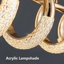 Axyaa Minimalist Gold Acrylic Circle Pendant Chandelier-Lustre Fixture