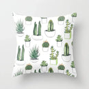 Tropical Cactus Succulent Plant Print Pillow Cover for Home Decor by Axyaa