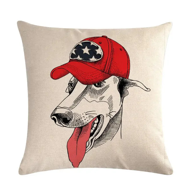 Axyaa Cartoon Animal Flax Cushion Cover for Sofa - Fashionable and Fun Design