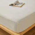 Axyaa Cotton Fitted Sheet with Elastic Bands for Double King Queen Bed, Non-Slip Solid Color