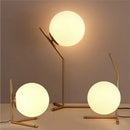 Axyaa Glass Ball Table Lamp, Gold Black Side Table Light for Bedroom Loft
