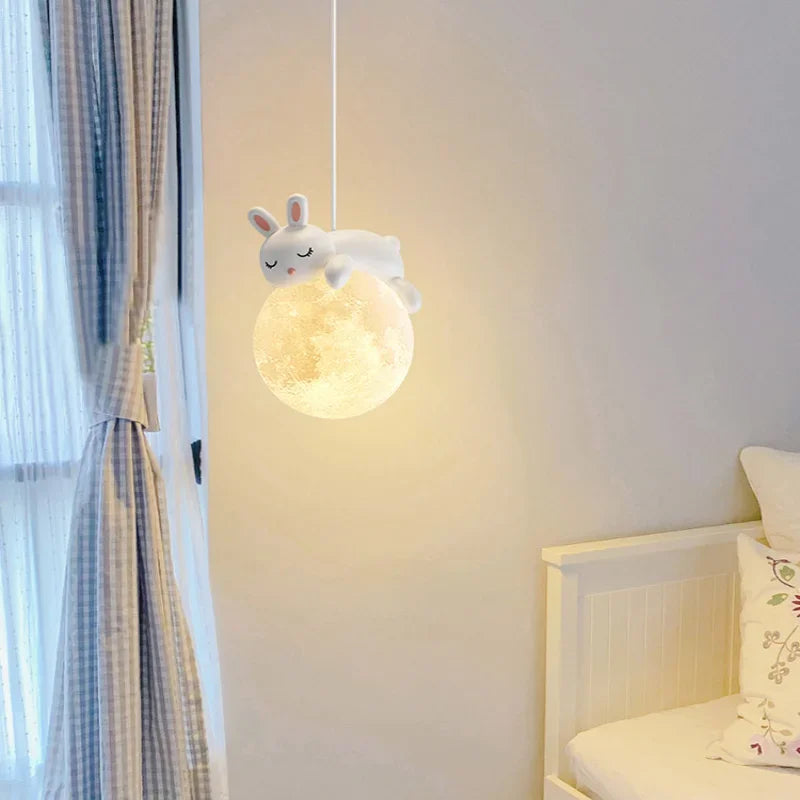 Axyaa Astronaut Chandelier: Children's Room Decor Hanging Light in Warm Shade