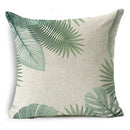 Axyaa Tropical Plants Linen Cushion Cover 45x45cm - Decorative Sofa Bed Pillow Case
