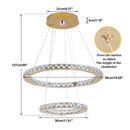 Axyaa Crystal Luxury Pendant Lights with Remote Control - Smart Hanging Chandelier for Home