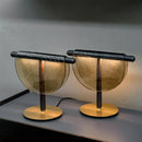 Axyaa Gray Amber Clear Glass Pendant Lamp - Handcrafted Modern Leather Designer Lighting for Bedroom and Living Room