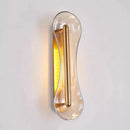 Axyaa Stainless Steel Wall Lamp with Cognac Glass Nordic Light Luxury for Study & Corridor