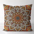 Axyaa Tan Chen Pattern Flower Cushion Cover for Home Decor