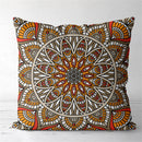 Axyaa Tan Chen Pattern Flower Cushion Cover for Home Decor