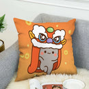 Axyaa Mochi Cat Luxury Cushion Cover Set for Sofa and Bed