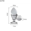 Axyaa French Fries Rack Set with Sauce Dish, Snack Display Stand, Molecular Cuisine Tableware