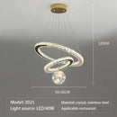 Axyaa Crystal LED Pendant Lamp with Remote Control, Dimmable Chandelier for Home Decor