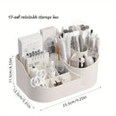 Axyaa Rotating Desk Organizer: Multi-Functional 2-in-1 Stationery & Cosmetic Storage Box