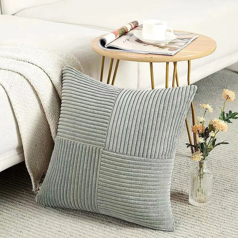 Corduroy Boho Throw Pillow Covers 18x18 Inch for Home Decor - Axyaa