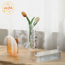 Acrylic Round Vase by Axyaa: Transparent Geometric Plant Pots for Stylish Room Decor
