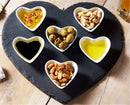Axya Heart-Shaped Slate Dinner Plate - Elegant Stone Food Tray