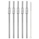 Axyaa Glass Straws Set: High Borosilicate, Ice-sugar Gourd, Cocktail, Milkshake Straw