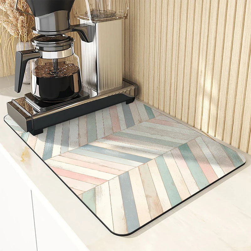 Axyaa Geometric Figure Kitchen Drying Mat Absorbent Anti-slip Bathroom Drain Pad