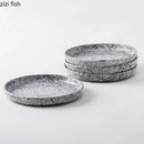 Axya Retro Ceramic Stone-Shaped Plate Set - Specialty Tableware Collection