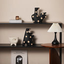 Axyaa Polka Dot Geometric Ceramic Vase Irregular Handmade Flowerpot Home Decoration