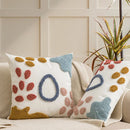 Axyaa Floral Tufted Geometric Pillow Cover Set for Living Room Sofa or Bedroom