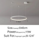 Axyaa Black Rings Pendant Light Chandelier Dimmable Remote Lamp Modern Minimalist Style