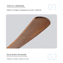 Axyaa 56" LED Ceiling Fan Lights Remote Control Solid Wood Bedroom Living Room