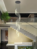 Axyaa Long Strip LED Pendant Lamp for Staircase, Hotel Lobby & Villa Creative Decor