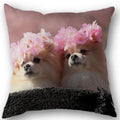 Axyaa Pomeranian Dog Pillowcase Cotton Linen Square Zipper 45X45cm Wedding Decor Pillow cover