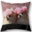 Axyaa Pomeranian Dog Pillowcase Cotton Linen Square Zipper 45X45cm Wedding Decor Pillow cover
