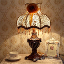 Axya Nordic Brown LED Table Lamp with Fabric Shade for Modern Home Decor