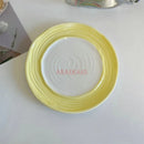 Axyaa Ceramic Dessert Plates: Colorful Underglaze Cake and Dining Plate Set
