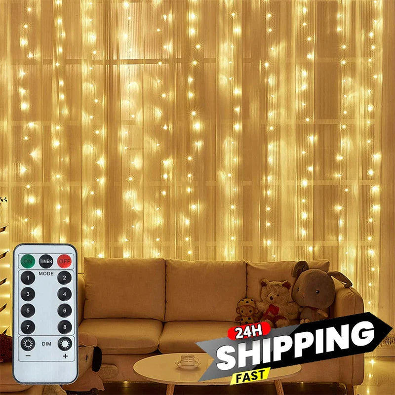 Axyaa Festive LED String Lights with 8 Modes & Remote Control