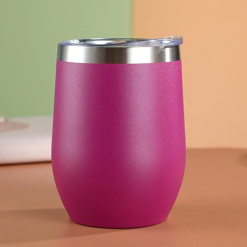 Axyaa Stainless Steel Thermos Bottle, 12oz Eggshell Cup for Travel, Office, School