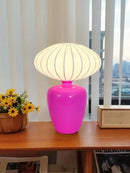 Axyaa Kids Ceramic Desk Lamp Vintage Silk Table Light for Bedroom Study