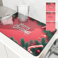 Axyaa Christmas Fir Diatoms Kitchen Counter Drain Mat