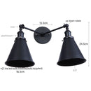 Axyaa Loft Plug-in LED Wall Lamps 2 Heads Silver Vintage Lighting