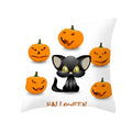 Axyaa Black Cat Pumpkin Cushion Cover 45x45 cm - Home Decor Funny Printed Pillow Case