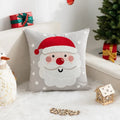 Axyaa Christmas Red Santa Claus Embroidered Cushion Cover - Home Decor