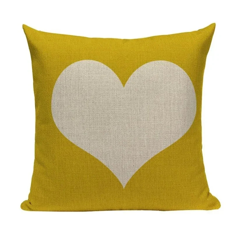 Axyaa Yellow Geometric Linen Pillow Case 45*45cm