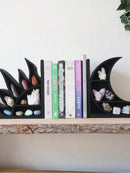 Axyaa Crystal Sun Moon Bookends: Heavy Duty Round Decorative Rack, Christmas Gift