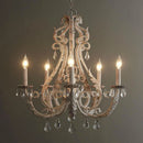 Axyaa Retro Iron Crystal Chandelier for Living Room Bedroom Dining Room