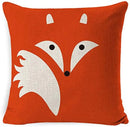 Axyaa Linen Fox Sofa Cushion Cover 50x50 Square Home Décor Pillowcase